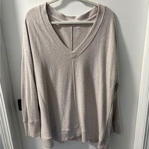 Sonoma Taupe Ribbed Knit Top